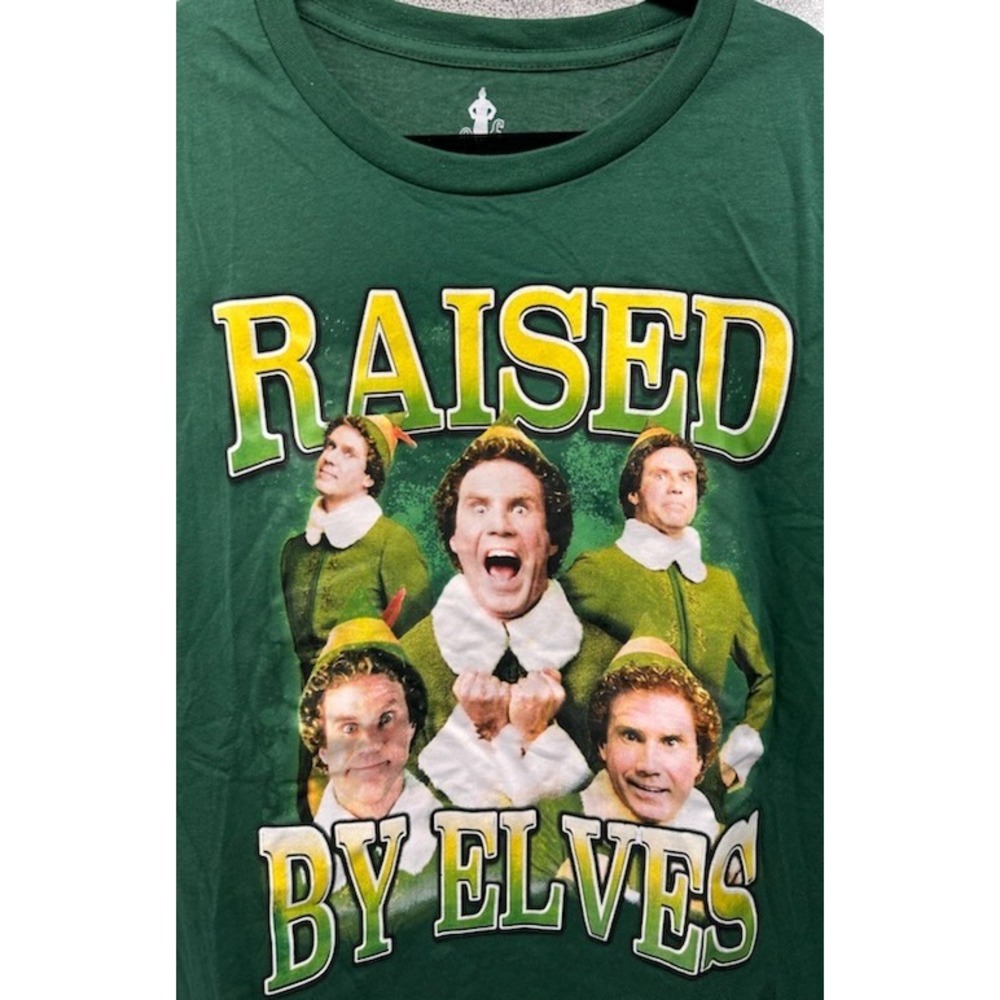 M - Mens Raised by Elves Short Sleeve Crewneck T-Shirt - Green